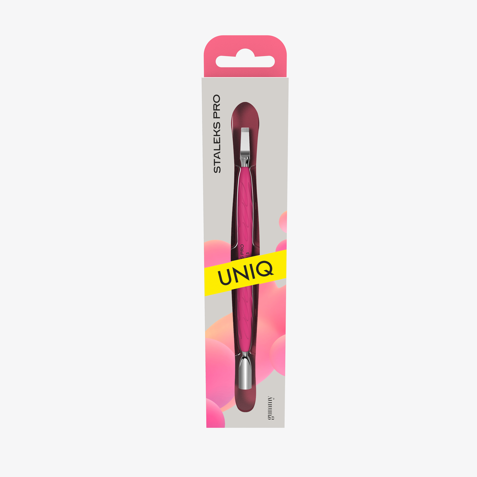 UNIQ 10 TYPE 5 Gummy Cuticle Pusher with Silicone Handle (Tapered, Rounded Pusher and Straight Blade) — Photo 4